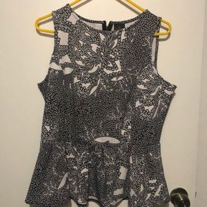 Black and white blouse from Worthington